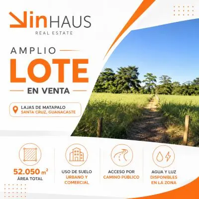 Venta de lote de 52050 m2 en Lajas de Matapalo, Santa Cruz - Vista principal